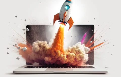 rocket-coming-out-laptop-screen-white-background-ai-digital-illustration-concept-ideas-start-up-gene